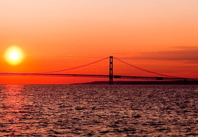 Mackinac Bridge spanning the Straights of Mackinac