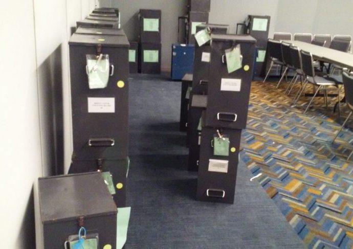 Ballot Boxes Before Proposal R Recount.