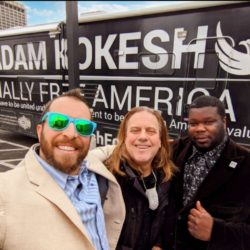 Presidential Candidate Adam Kokesh with Scotty Boman and Detroit Police Commissioner Willie Burton in the DPD HQ parking lot on St. Patric's Day 2020.