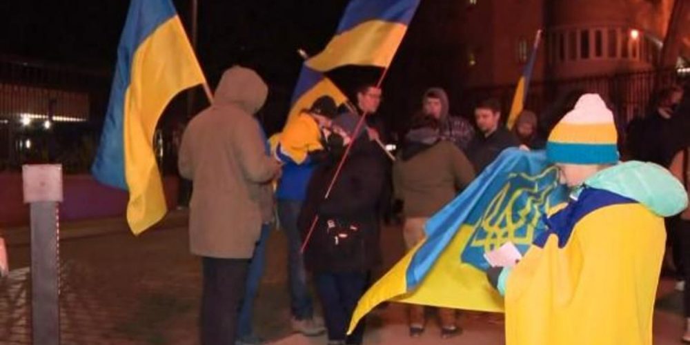 Ukraine supporters protest outside Embassy in D.C. Source: Wikipedia