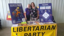 This Summer Gubernatorial nominee Mary Buzuma met up with Mancelona Township Trustee Donna Gundle-Krieg at the Cheboygan County Fair.
