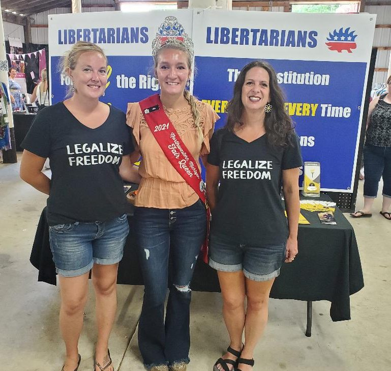 Summer activism! Northern Michigan Libertarians and northern Michigan Fair Queen. Pictures from Cory Dean