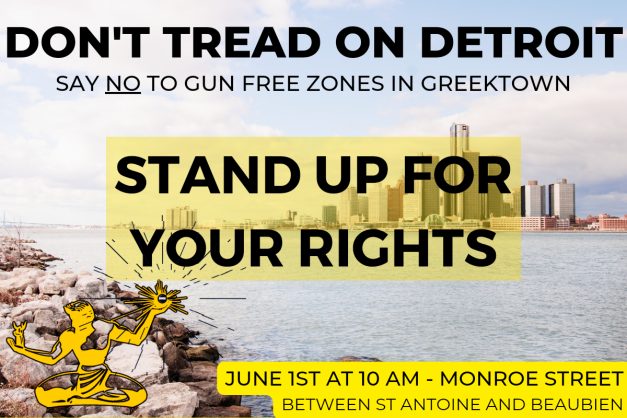 Defense Rights motivated a Greektown protest on June 1, 2023.